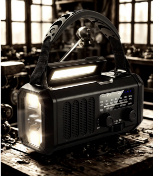 Radio Linterna de emergencia generador con manivela Solar