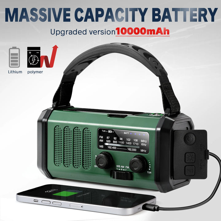 Radio Linterna de emergencia generador con manivela Solar