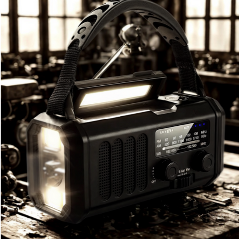 Radio Linterna de emergencia generador con manivela Solar